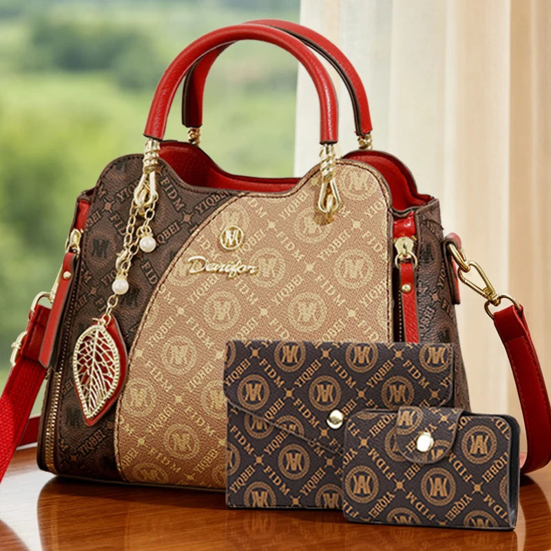 Buy a large bag and get a small 3-piece ladies' crossbody bag as a gift. High-quality printed ladies' handbags