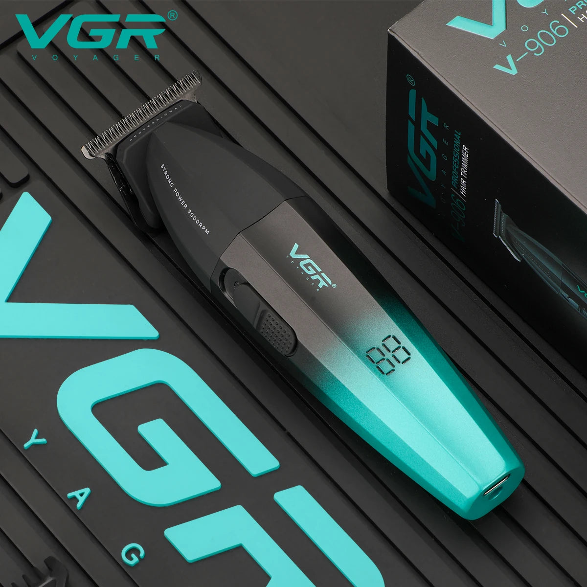 VGR Hair Trimmer Professional Hair Cutting Machine Cordless Hair Clipper 9000 RPM Haircut Barber Metal Trimmer for Men V-906
