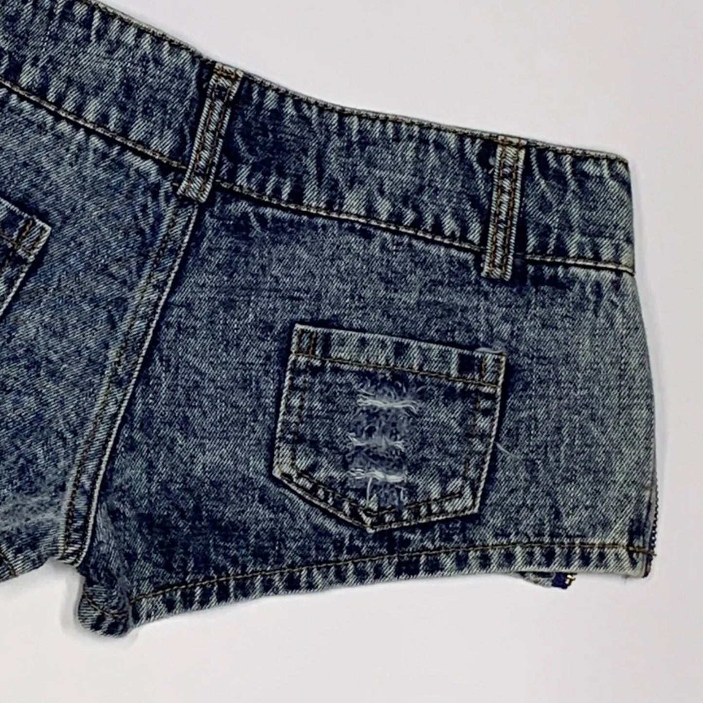 Retro Ripped Shorts Womens' Side Slit Denim Trouser Summer Denim Pants Button Pockets High Waisted Shorts Stylish Slacks