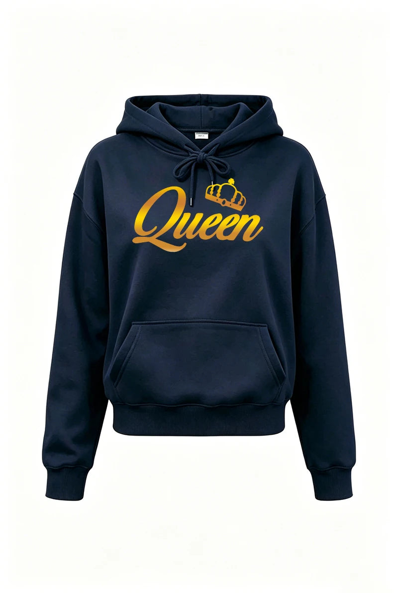 Queen Womens Outfits Fashion Casual Hooded Sweatshirt Outdoors Sports Jogging Woman Clothing Autumn Winter Street Hoodie Pants