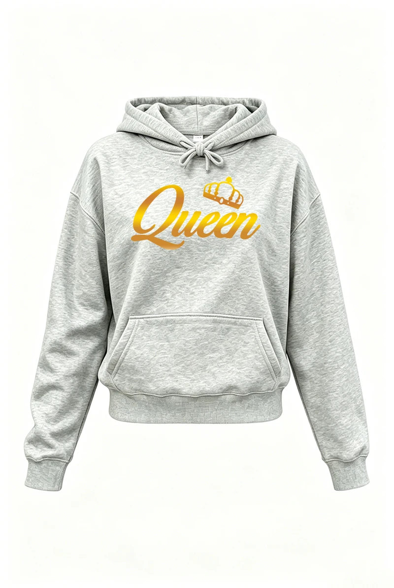 Queen Womens Outfits Fashion Casual Hooded Sweatshirt Outdoors Sports Jogging Woman Clothing Autumn Winter Street Hoodie Pants