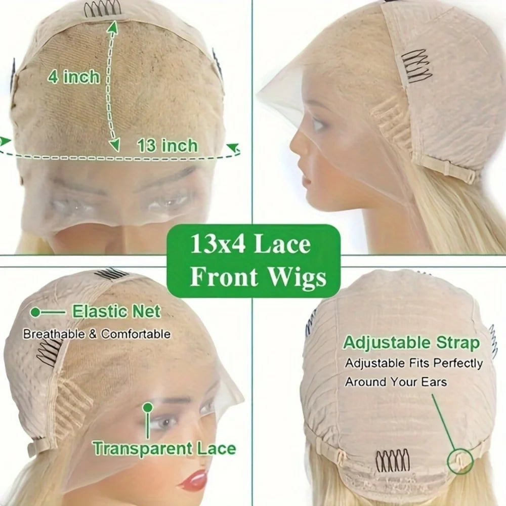 Hot Pink Color Short Straight Bob Wig 180% Density 13x4 Lace Front Human Hair Wig Perfect For Creating A Natural Look