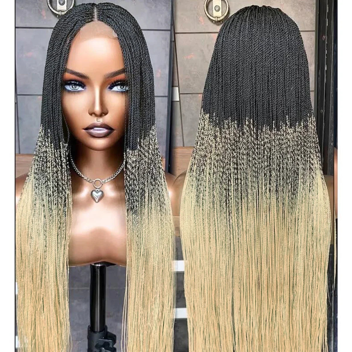 Glueless Micro Braid braided wig on 5x5 HD lace Frontal wig Customizable Tiny braid wig For black women Glueless braid wigs