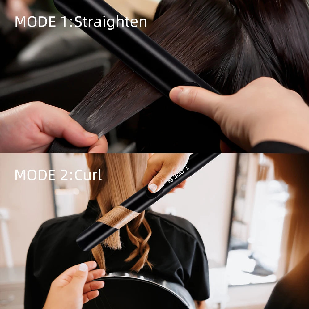 Hair Straightener Curler Plasma Keratin Treatment 500°F Hair Flat Irons For Frizzy Hair Styling Tool 110-240V Dual Voltage