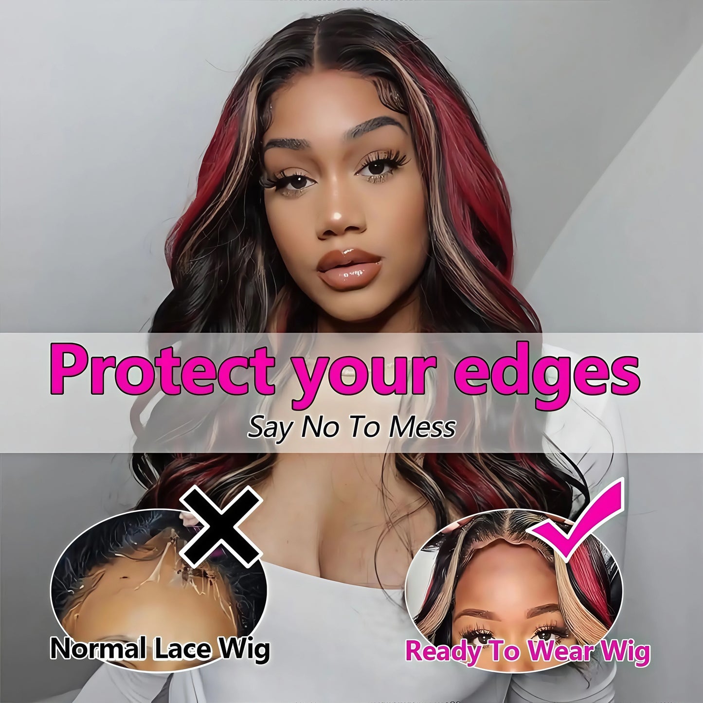 1B/99J/27 Omber black hair with red blonde Highlight 5x5 Hd Lace Closure Body Wave Wig Human Hair 99J Glueless Wig Ready To Wear