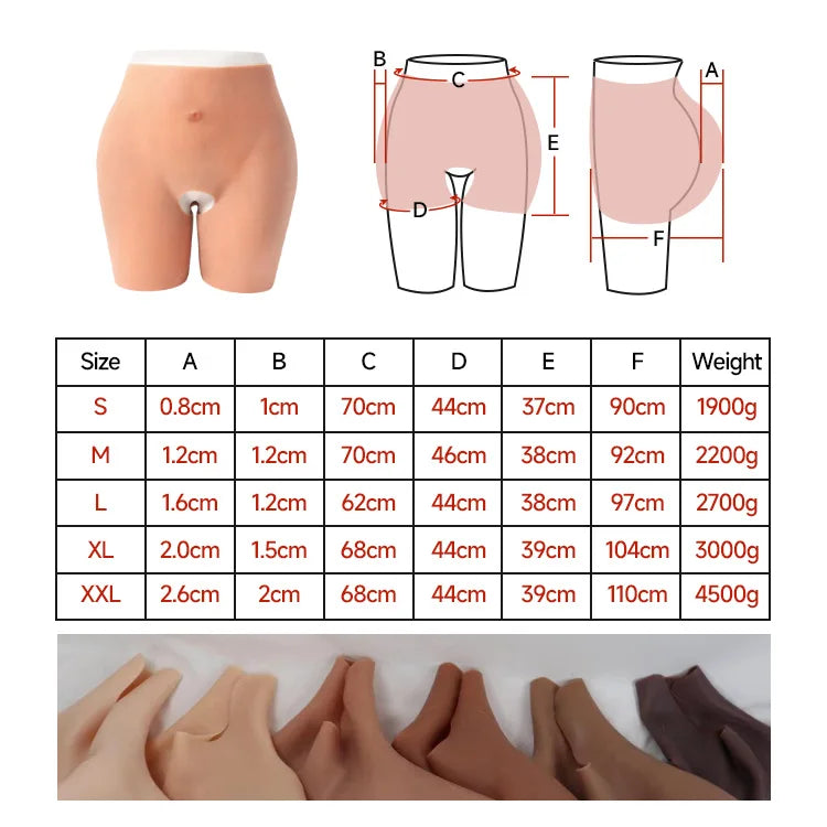 Africa Women Butt and Hips Lady Large Fesse En Silicone Butt Shaper Padded Silicone Panty Butt Lift