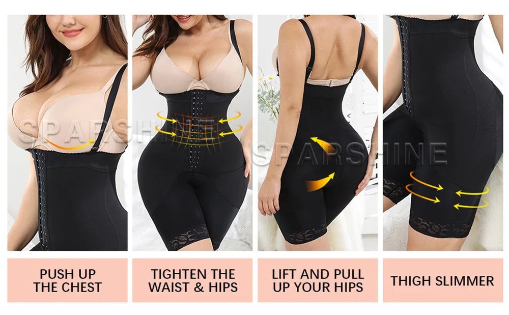 Women Bodyshaper Knee High Compression Girdle For Daily Or Postpartum Use Slimming Sheath Flat Belly