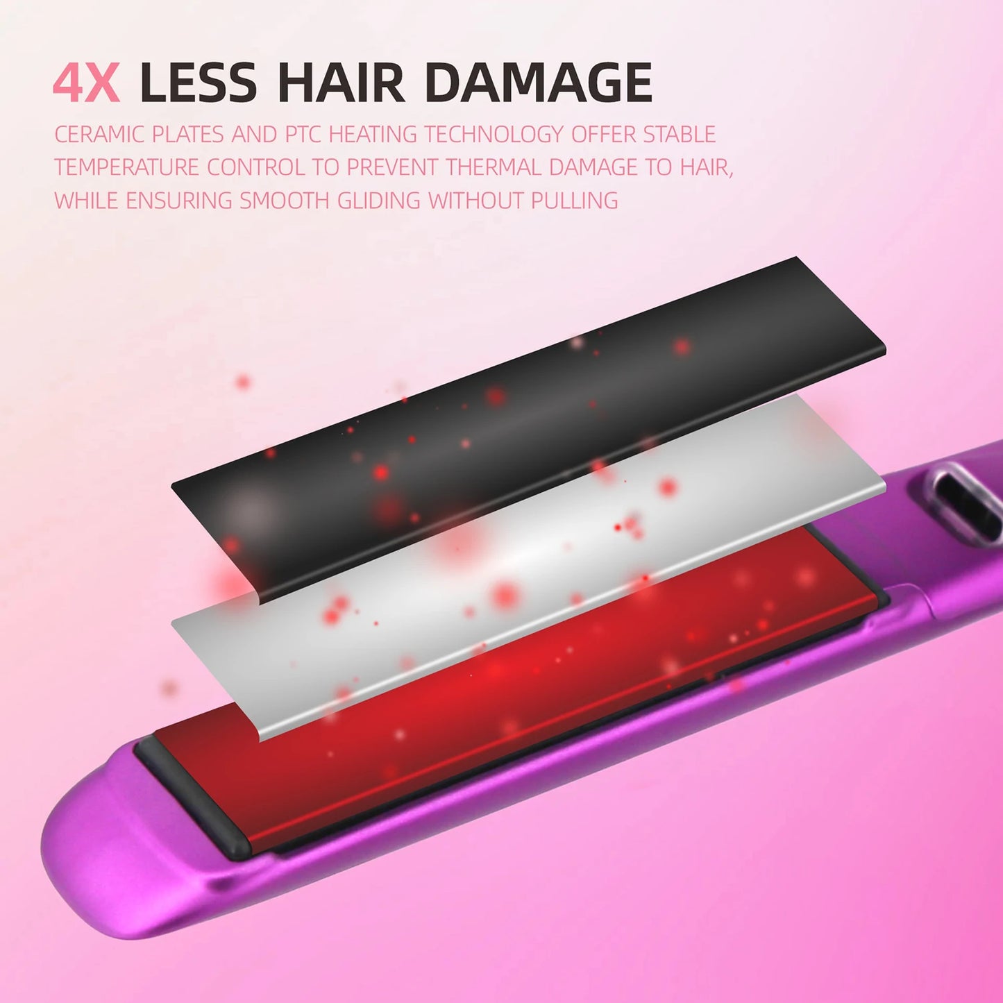 Hair Straightener Curler Plasma Keratin Treatment 500°F Hair Flat Irons For Frizzy Hair Styling Tool 110-240V Dual Voltage