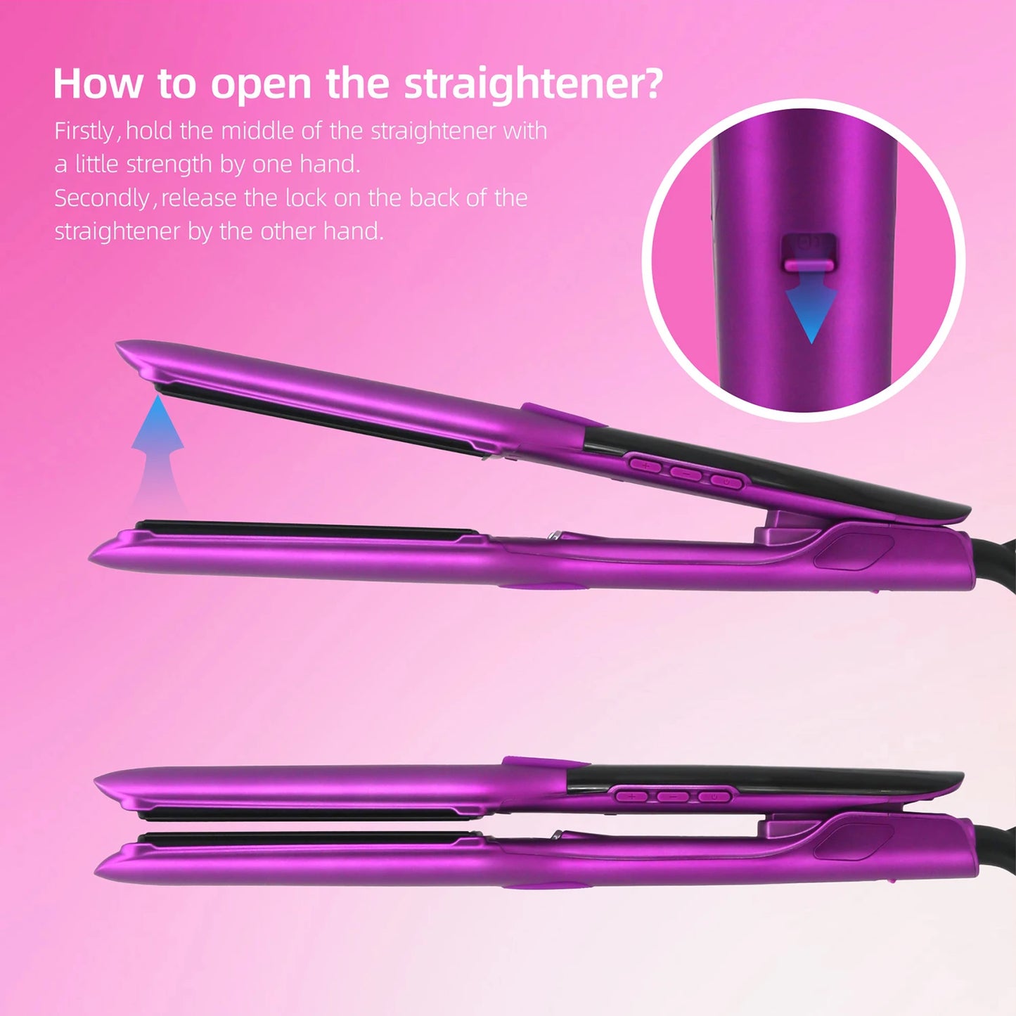Hair Straightener 500°F Plasma Hair Flat Irons Ceramic Coating Plate Professional Salon Tool Smooth Frizz Dual Voltage
