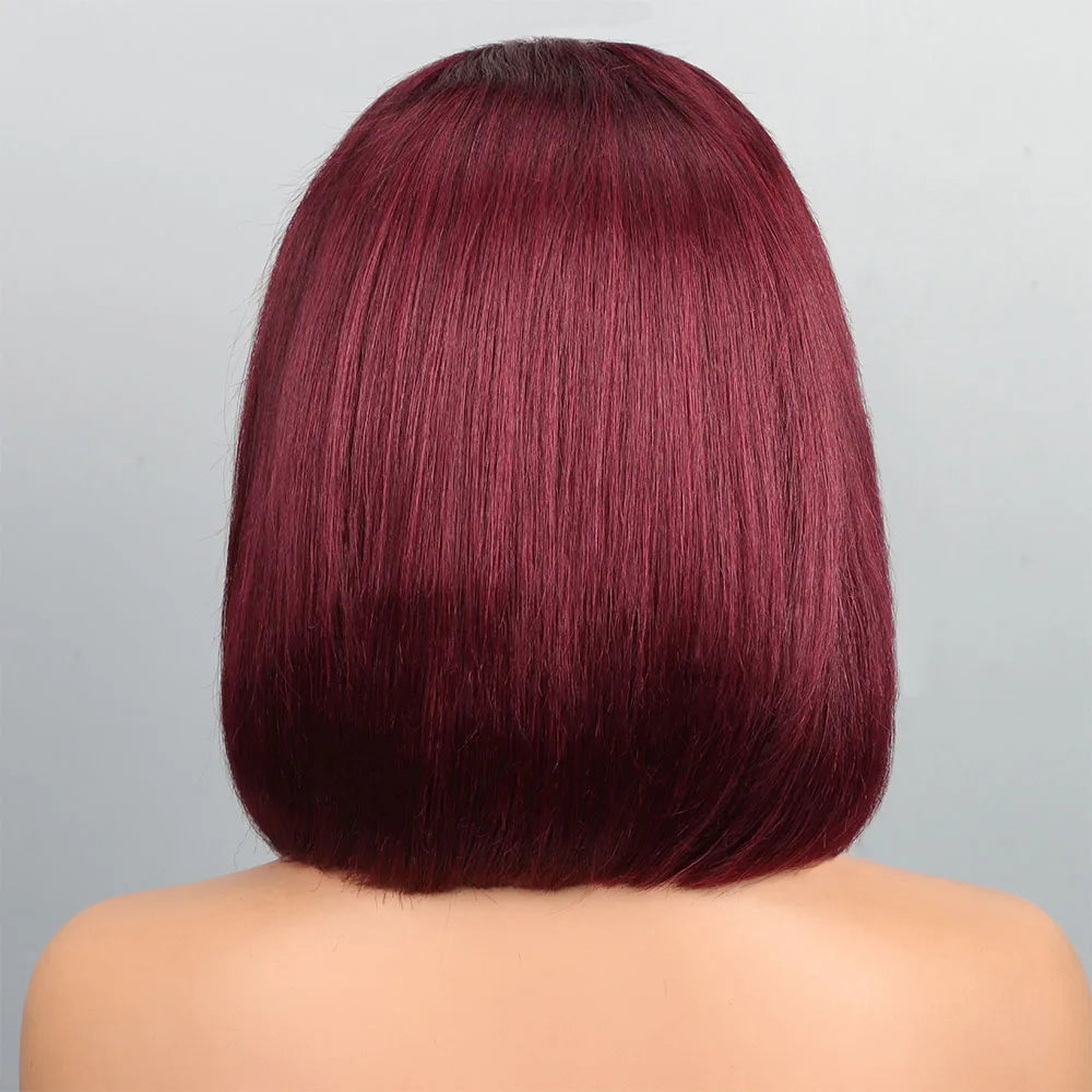 27# Blonde Short Bob Wig Human Hair 210% Straight 13x4 Lace Front Wig Human Hair Bob Wigs for Black Women Burgundy Brown Black
