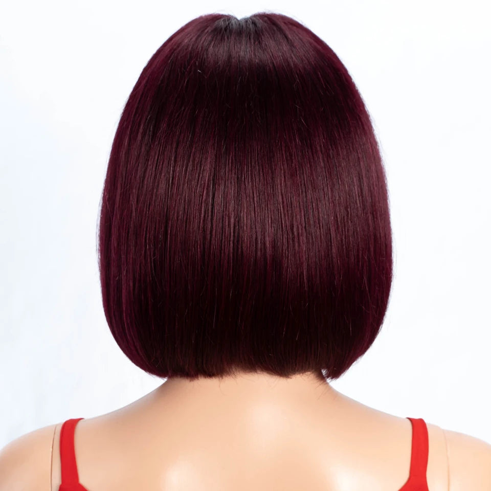 Lekker Blonde Long Pixie Cut Straight Bob 13x1 T Lace Front 100% Human Hair Wigs For Women Glueless Brazilian Remy Hair Colored