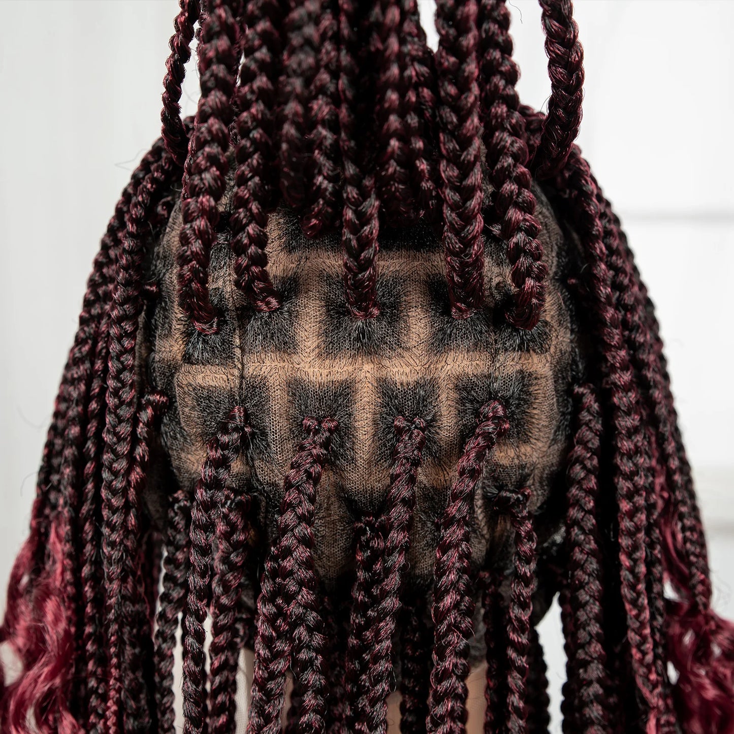 Knotless Box Boho Braided Wigs with Curly Ends Synthetic Full Lace Braided Lace Wigs Short Braided Bob Wig for Black Women