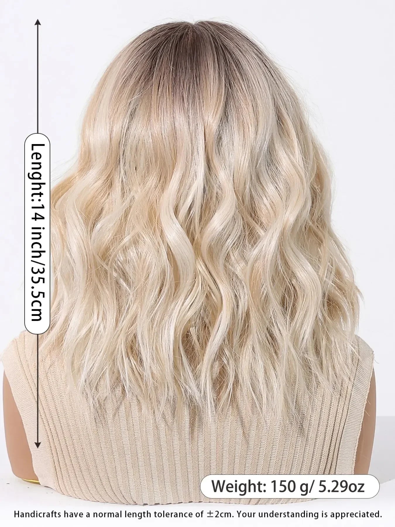Topshe 13x6 HD Lace Front Short Wig Deep Root Gradient Platinum Blonde Curly Heat Resistant Synthetic Wigs for Women