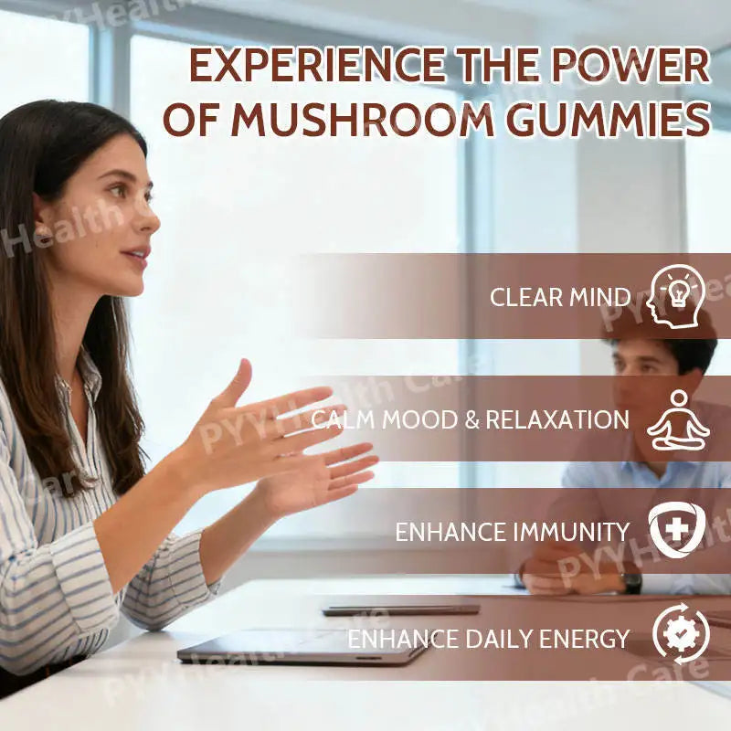Mushroom Gummies Brain Boosting and Immune Support Agents Lion's Mane Mushrooms Ganoderma Lucidum Intellectual and Relaxing