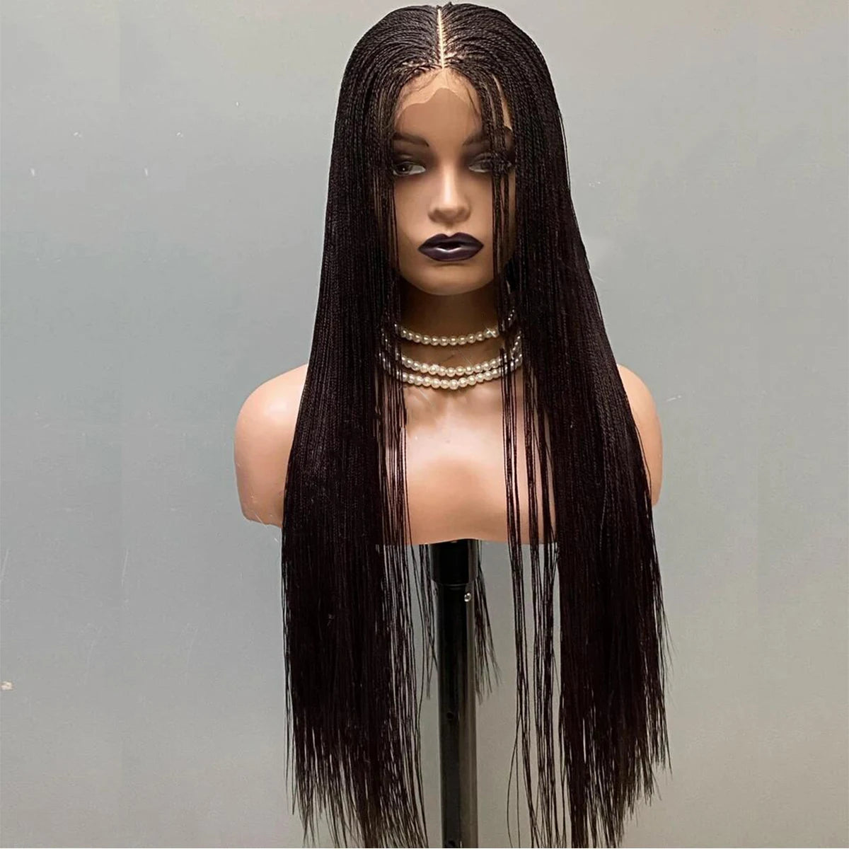 Glueless Micro Braid braided wig on 5x5 HD lace Frontal wig Customizable Tiny braid wig For black women Glueless braid wigs