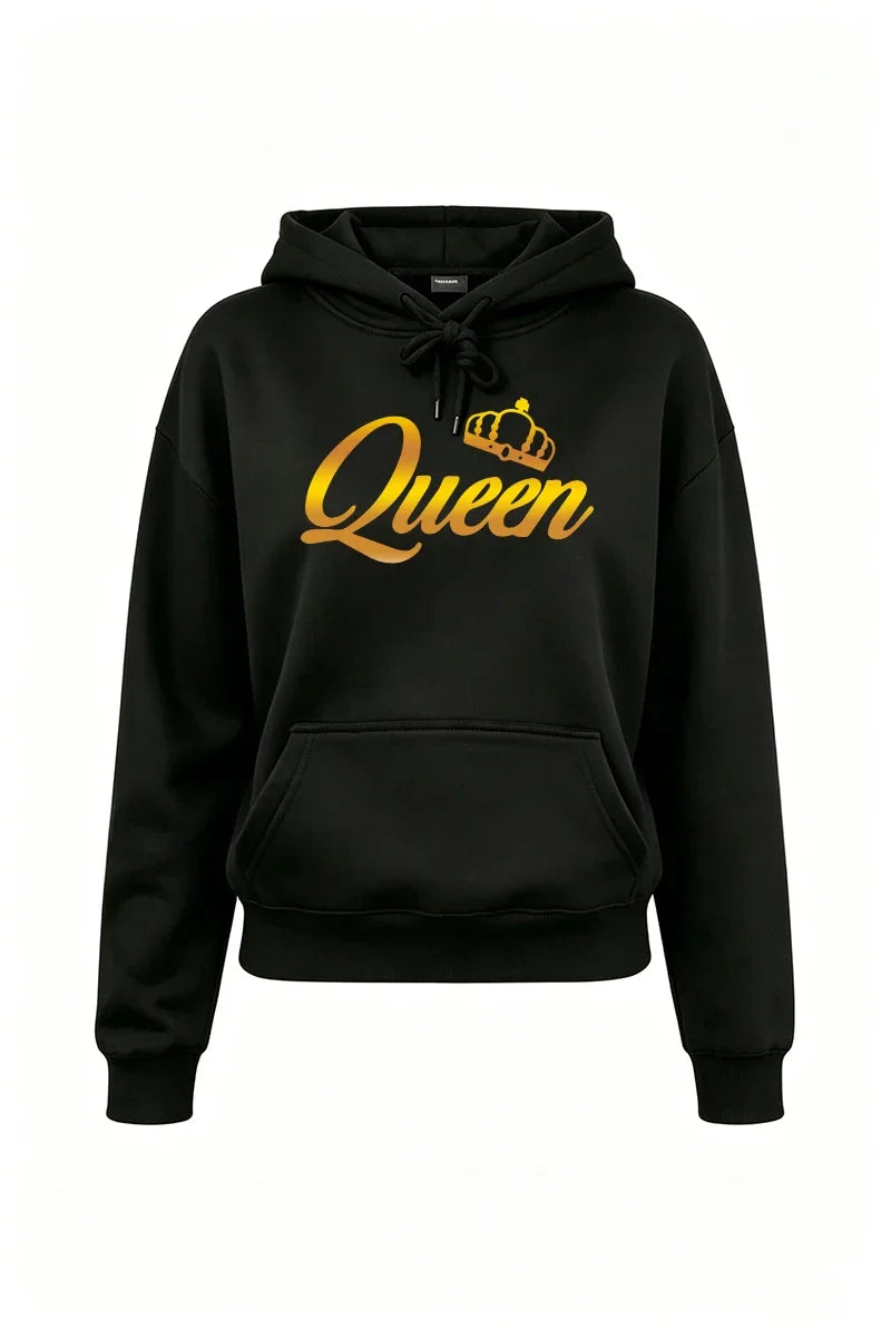 Queen Womens Outfits Fashion Casual Hooded Sweatshirt Outdoors Sports Jogging Woman Clothing Autumn Winter Street Hoodie Pants