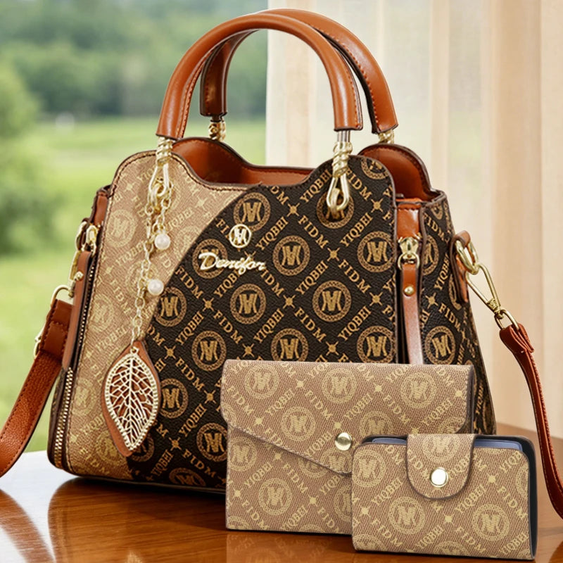 Buy a large bag and get a small 3-piece ladies' crossbody bag as a gift. High-quality printed ladies' handbags