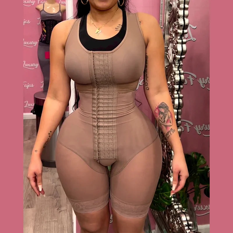 Fajas Colombianas High Compression Flatten Abdomen Body Shaper Tummy Control  Butt Lifter Shapewear Waist Trainer Bodysuit