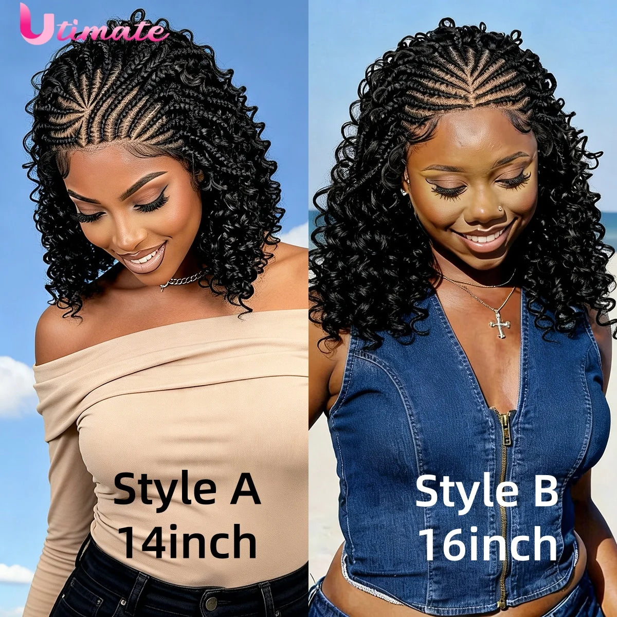 Lemondate Braids Short Bob Braided Wigs Synthetic 13x4 Lace Frontal Knotless Braided Wigs for Black Women