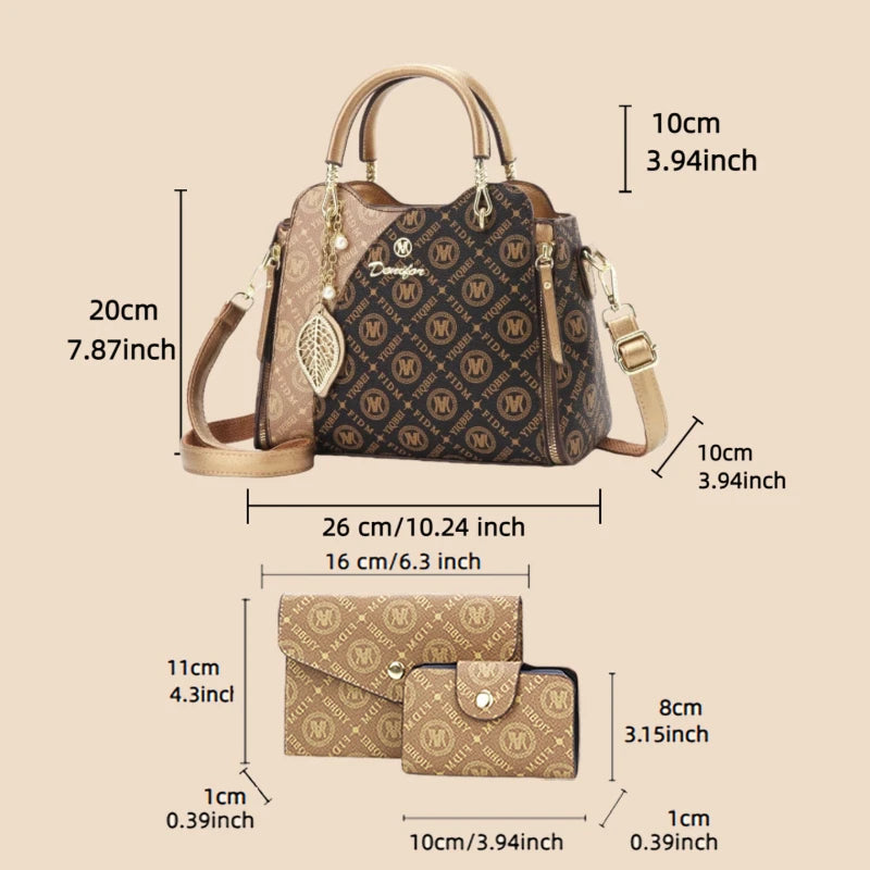 Buy a large bag and get a small 3-piece ladies' crossbody bag as a gift. High-quality printed ladies' handbags