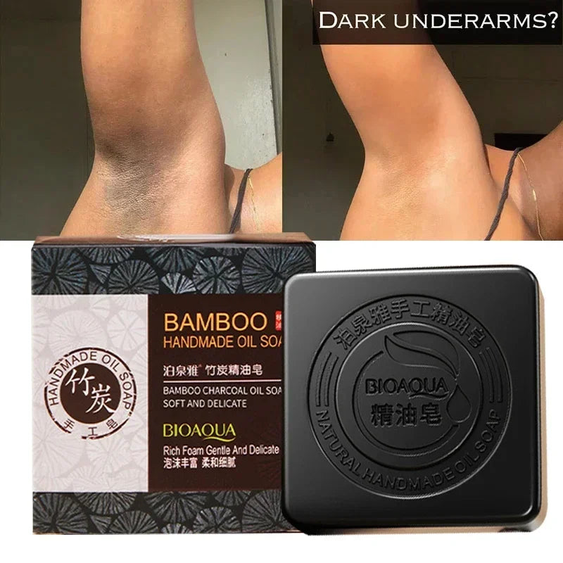 Bamboo Charcoal Handmade Essential oil Soap Deep Cleansing Oil Control Blackhead Remover Skin Moisturizing Face Wash Hair Bath