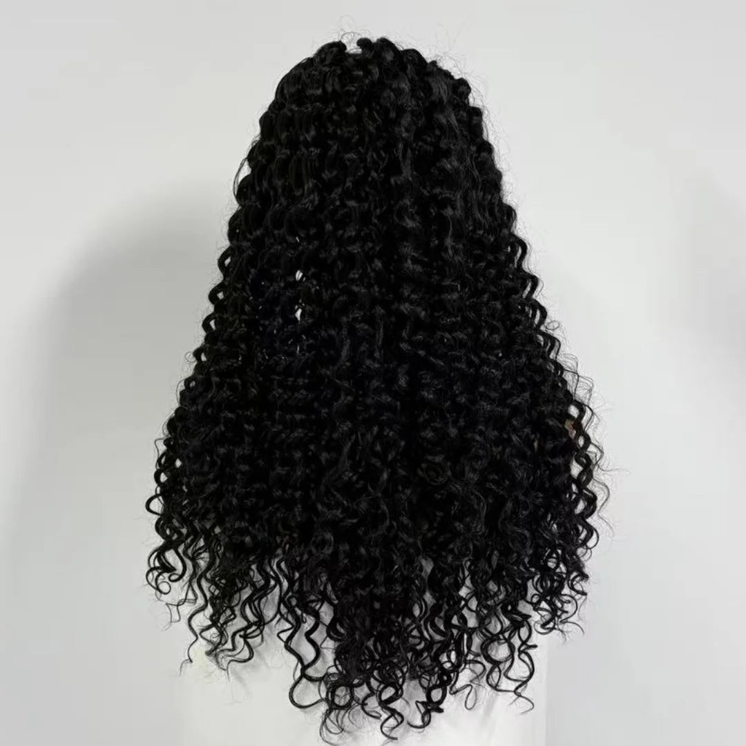 14/22inch Lemonade Braid Synthetic Cornrow Braided Wigs Deep Wave Pre-plucked Baby Hair For Black Women