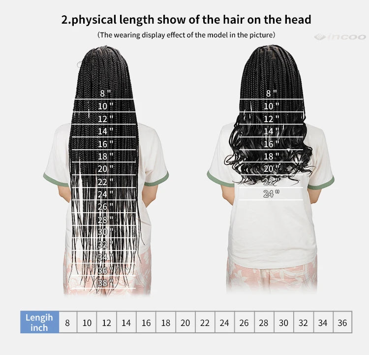 36" Cornrow Braided Wigs Synthetic Handmade Side Part Braided Wig Full Lace Frontal Braiding Wig Goddess Knotless Box Braids Wig