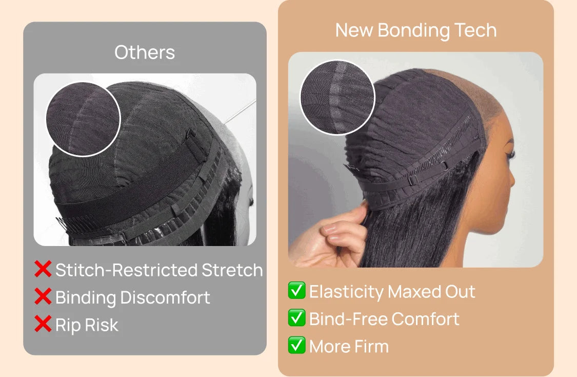 Nadula Highlights Blonde Human Hair Wig with Face-Framing Loose Wave 7x5 Pre Cut HD Transparent Lace Glueless Wig 100% Human Hair Pre Bleached Knots Pre Plucked Put and Go Drawstring Wig for All Heads Sizes Last More Than 1 Y