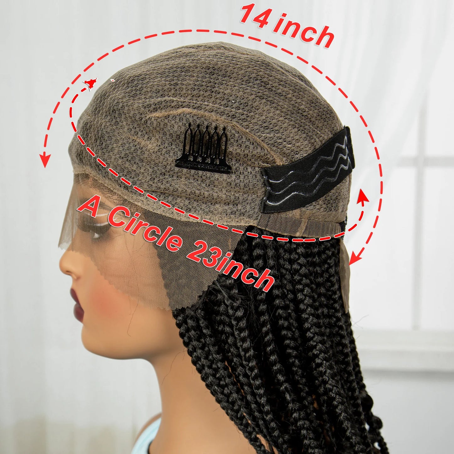 Knotless Box Boho Braided Wigs with Curly Ends Synthetic Full Lace Braided Lace Wigs Short Braided Bob Wig for Black Women