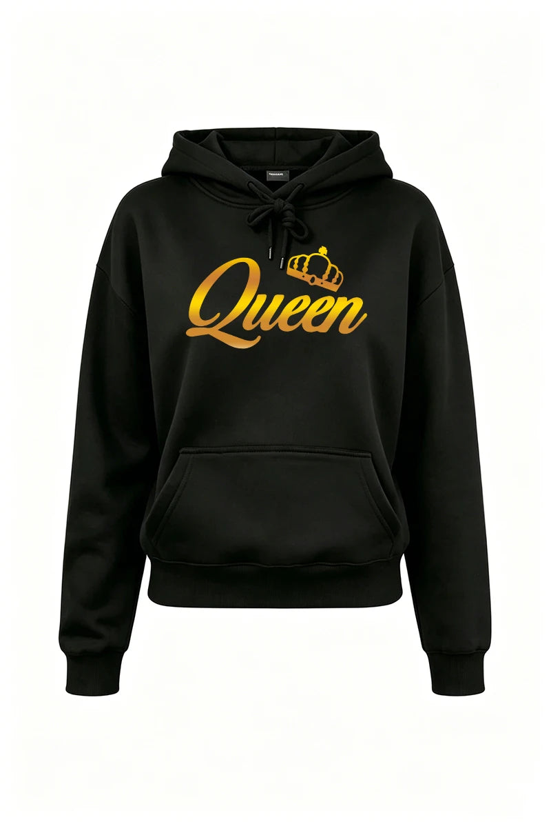 Queen Womens Outfits Fashion Casual Hooded Sweatshirt Outdoors Sports Jogging Woman Clothing Autumn Winter Street Hoodie Pants