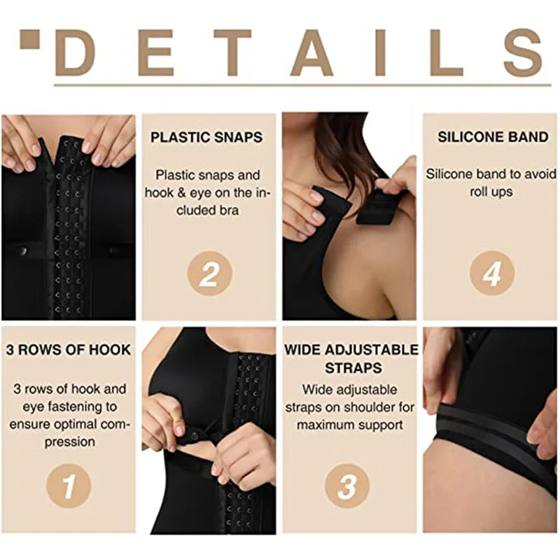 Fajas Colombianas Girdle High Compression Bodysuits Shapewear Slimming Waist Trainer Post Surgery Corset Butt Lifter Body Shaper