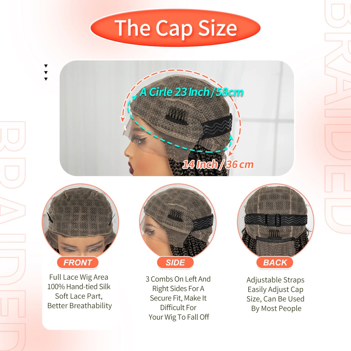 Knotless Box Boho Braided Wigs with Curly Ends Synthetic Full Lace Braided Lace Wigs Short Braided Bob Wig for Black Women