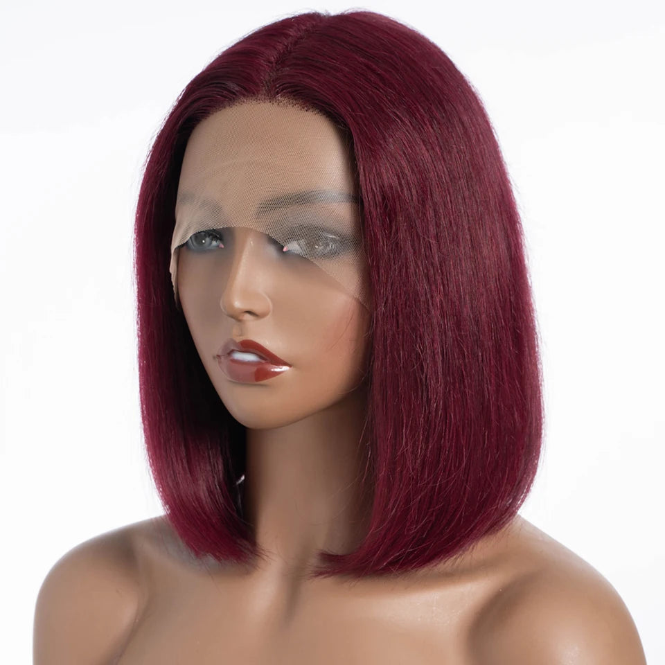 Lekker Blonde Long Pixie Cut Straight Bob 13x1 T Lace Front 100% Human Hair Wigs For Women Glueless Brazilian Remy Hair Colored