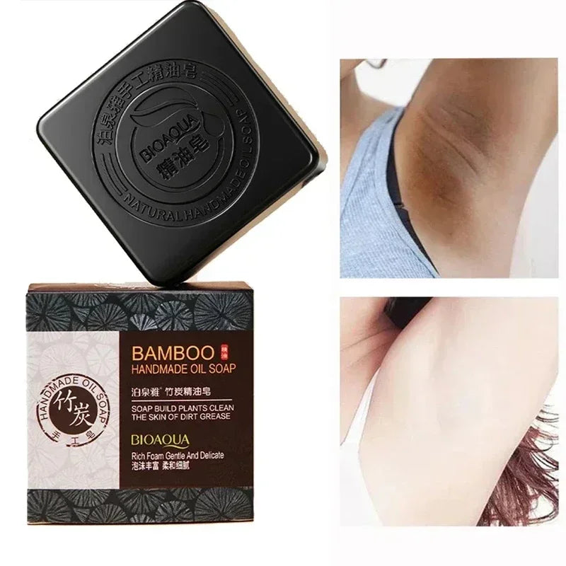 Bamboo Charcoal Handmade Essential oil Soap Deep Cleansing Oil Control Blackhead Remover Skin Moisturizing Face Wash Hair Bath