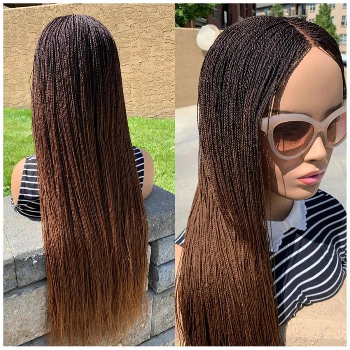 Glueless Micro Braid braided wig on 5x5 HD lace Frontal wig Customizable Tiny braid wig For black women Glueless braid wigs
