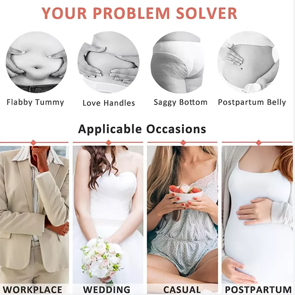 Women Bodyshaper Knee High Compression Girdle For Daily Or Postpartum Use Slimming Sheath Flat Belly