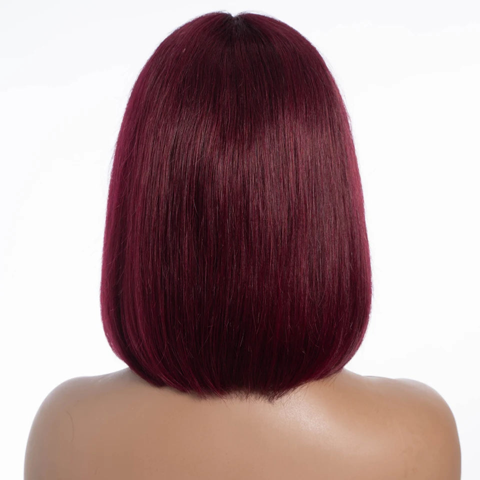 Lekker Blonde Long Pixie Cut Straight Bob 13x1 T Lace Front 100% Human Hair Wigs For Women Glueless Brazilian Remy Hair Colored