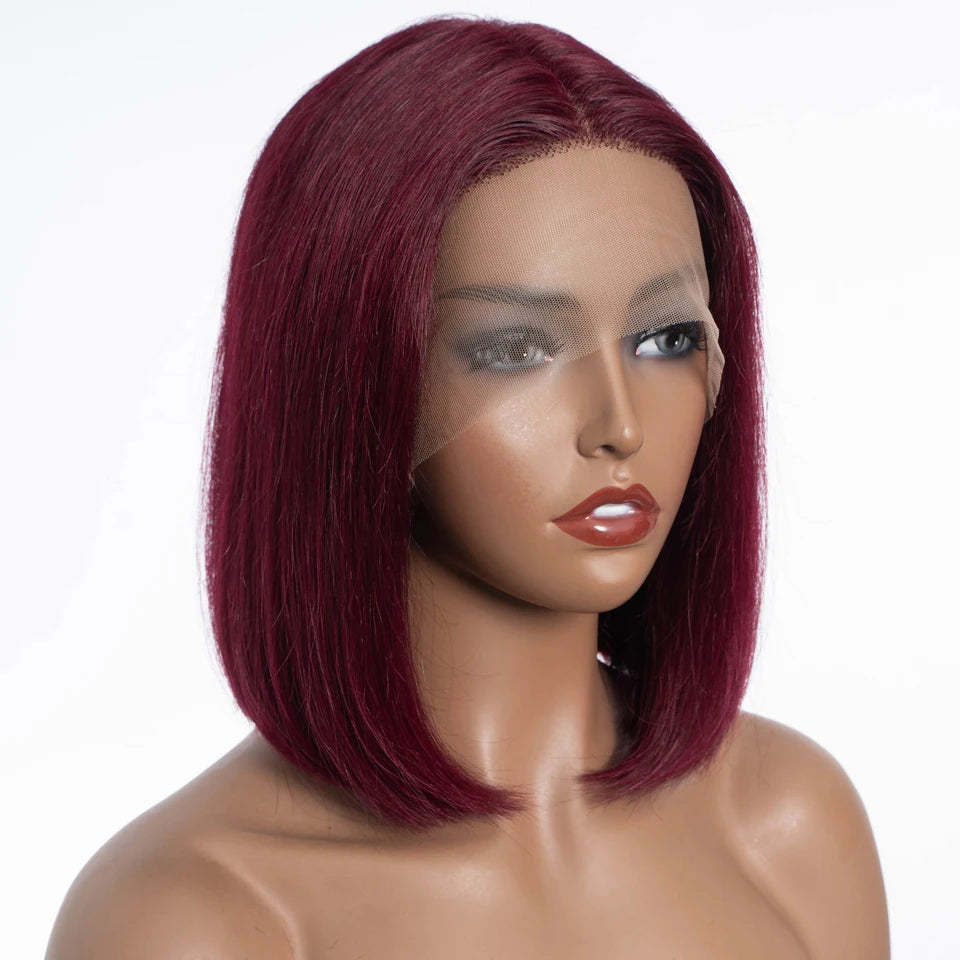 Lekker Blonde Long Pixie Cut Straight Bob 13x1 T Lace Front 100% Human Hair Wigs For Women Glueless Brazilian Remy Hair Colored