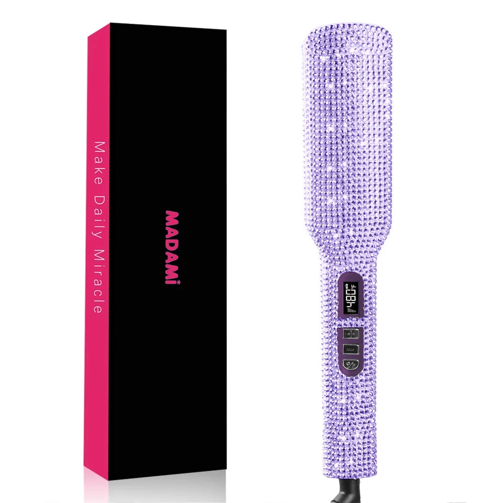 Rhinestone Flat Iron For a Perm Titanium Straightening Irons LCD Display Floating 2 Inches Wide Plate Hair Straightener Curler