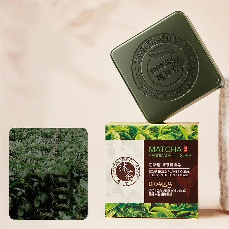 Bamboo Charcoal Handmade Essential oil Soap Deep Cleansing Oil Control Blackhead Remover Skin Moisturizing Face Wash Hair Bath