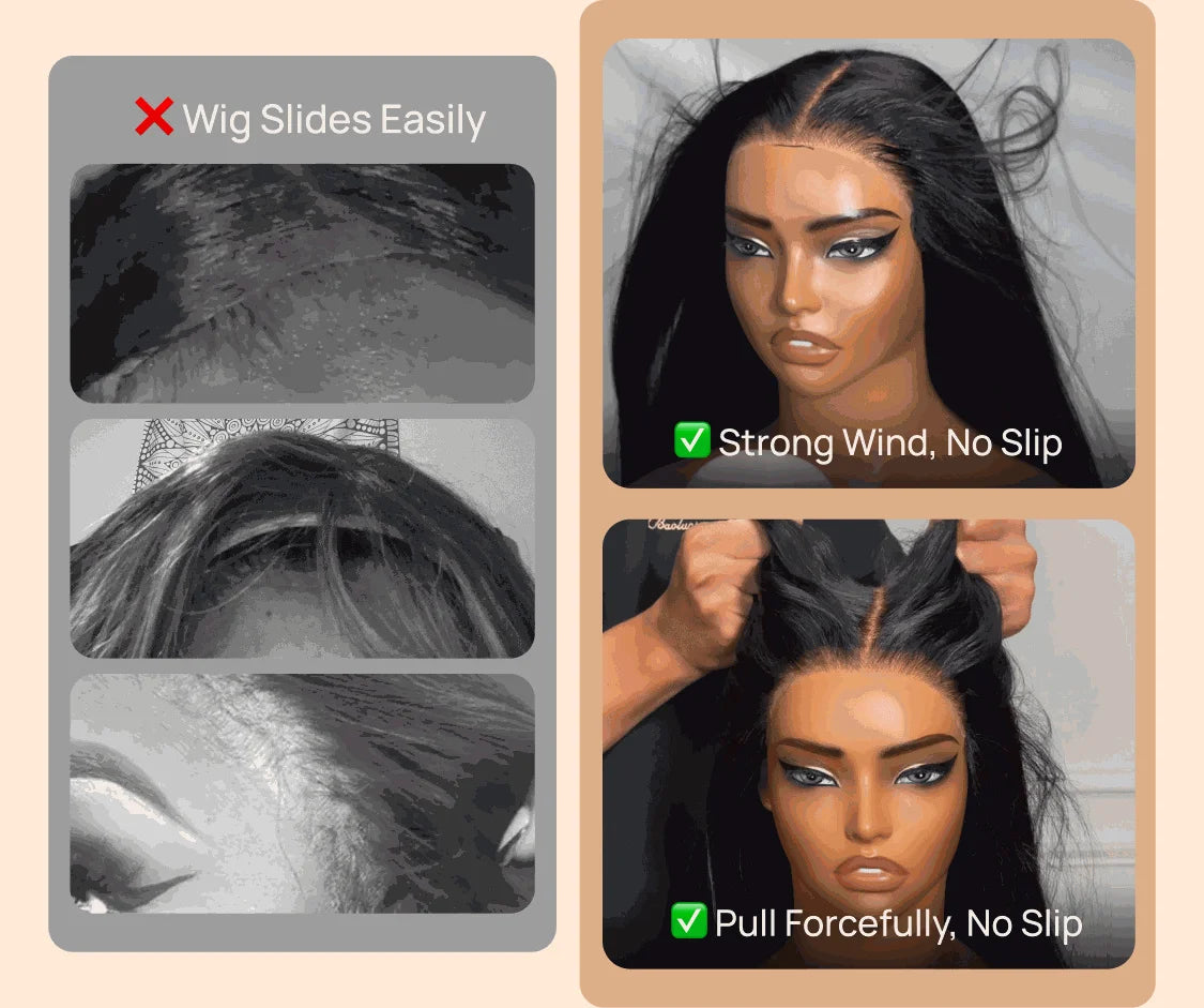 Nadula Highlights Blonde Human Hair Wig with Face-Framing Loose Wave 7x5 Pre Cut HD Transparent Lace Glueless Wig 100% Human Hair Pre Bleached Knots Pre Plucked Put and Go Drawstring Wig for All Heads Sizes Last More Than 1 Y