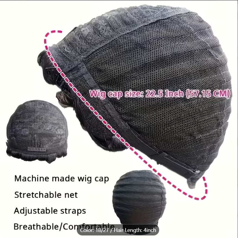 Pixie Cut Wigs for Women Human Hair Wig Bob Wig Human Hair Glueless Short Wig Layered None Lace Front Wig with Bangs Natural Straight Full Machine Made Wig 1B/27