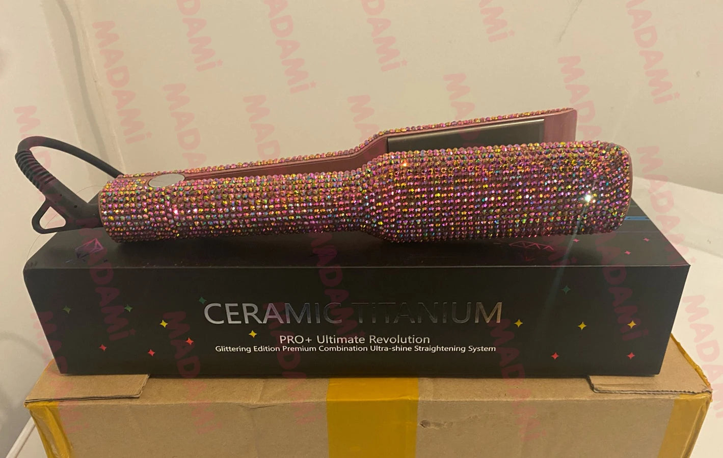 Rhinestone Flat Iron For a Perm Titanium Straightening Irons LCD Display Floating 2 Inches Wide Plate Hair Straightener Curler