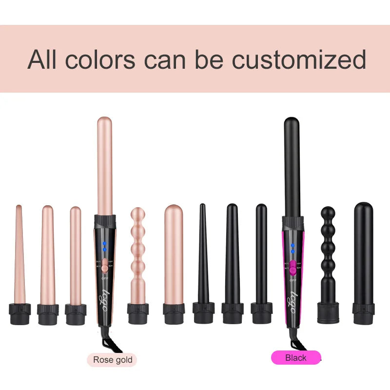 5-1 Multifunctional automatic hair curling iron with interchangeable head accessories and styling straightening comb
