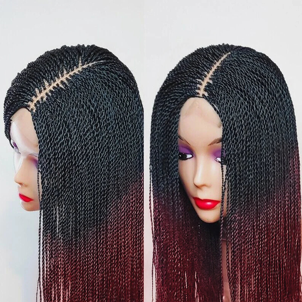 Glueless Micro Braid braided wig on 5x5 HD lace Frontal wig Customizable Tiny braid wig For black women Glueless braid wigs
