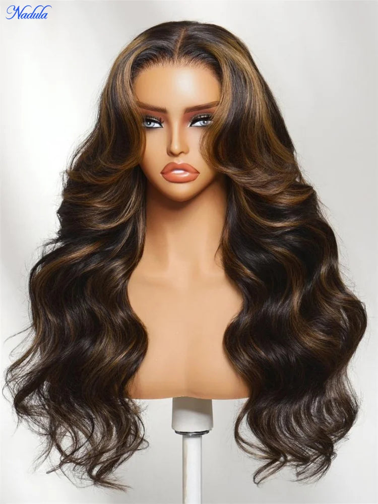 Nadula 7x5 HD Transparent Lace Drawstring Glueless Wig Body Wave Pre Bleached Knots Pre Plucked Human Hair Wig Ready to Wear