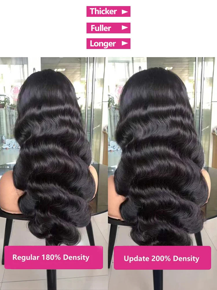 250 density 40 Inch Body Wave 13x6 Transparent Lace Frontal Wig Human Hair Ready 5x5 Glueless HD Closure 13x4 Lace Front Wigs