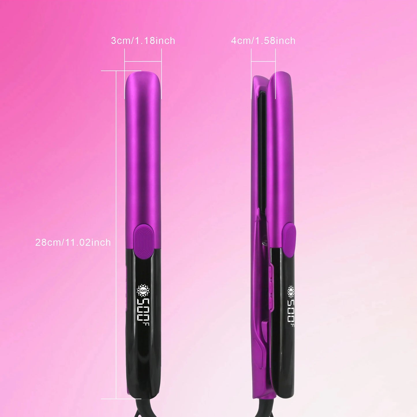 Hair Straightener Curler Plasma Keratin Treatment 500°F Hair Flat Irons For Frizzy Hair Styling Tool 110-240V Dual Voltage