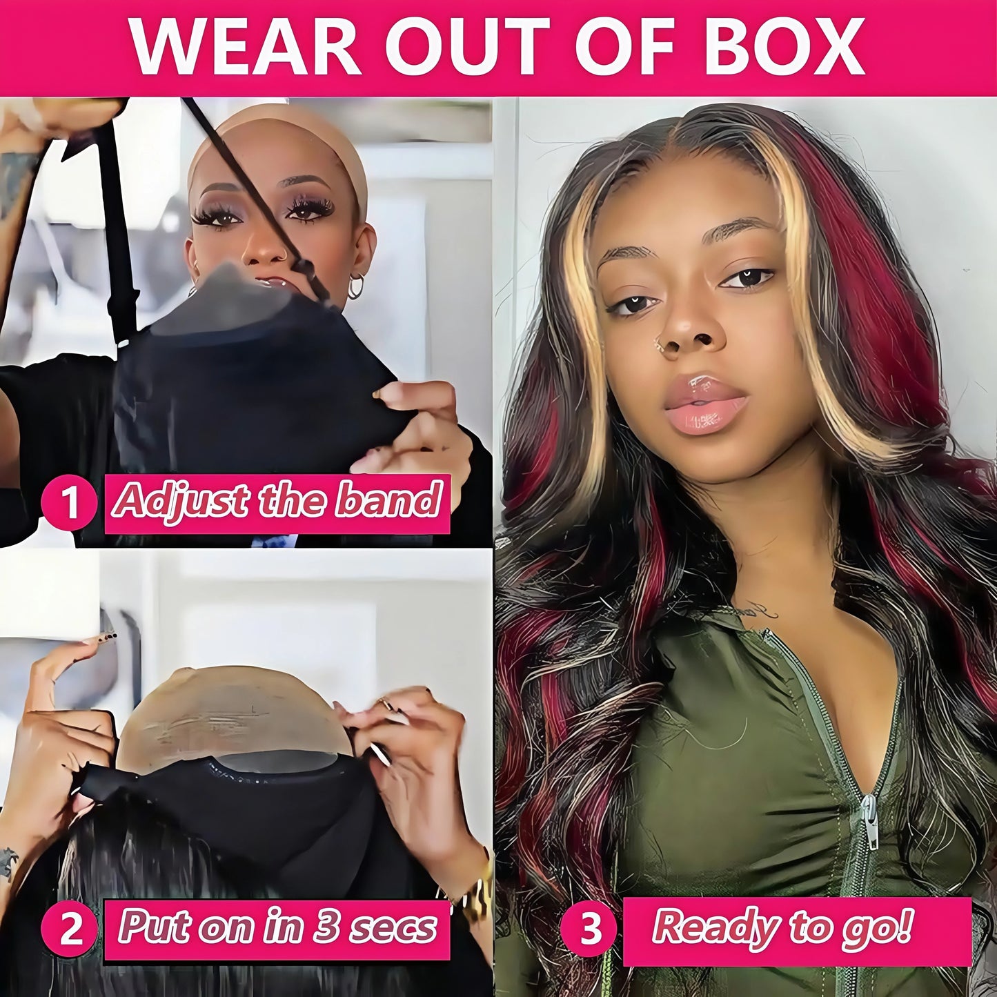 1B/99J/27 Omber black hair with red blonde Highlight 5x5 Hd Lace Closure Body Wave Wig Human Hair 99J Glueless Wig Ready To Wear
