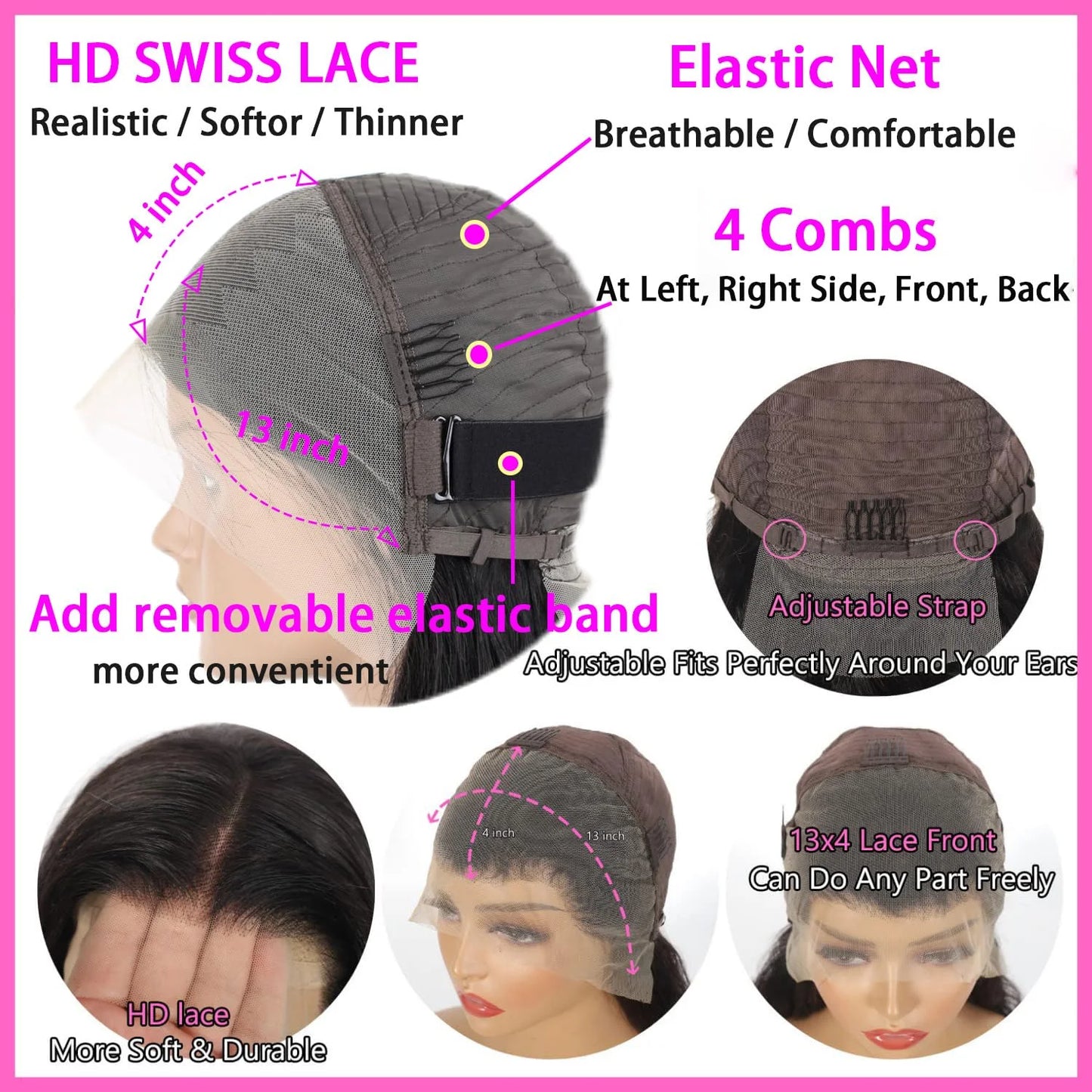Bob Wig Human Hair 13x4 HD Lace Front Wigs Human Hair Pre Plucked Bob Wig for Women Glueless with Baby Hair Straight Short Wigs Natural Black 99J Burgundy Chocolate Brown 613 blonde
